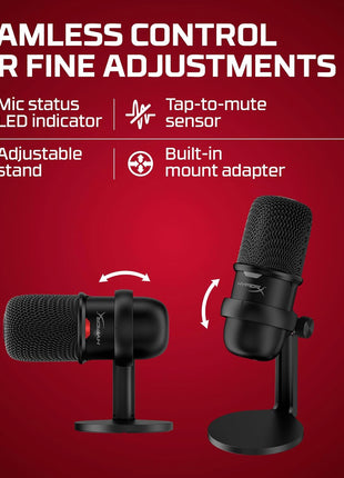 HyperX SoloCast? USB Condenser Gaming Microphone, for PC, PS4, PS5 and Mac, Tap-to-Mute Sensor, Cardioid Polar Pattern, great for Streaming, Podcasts, Twitch, YouTube, Discord,Black