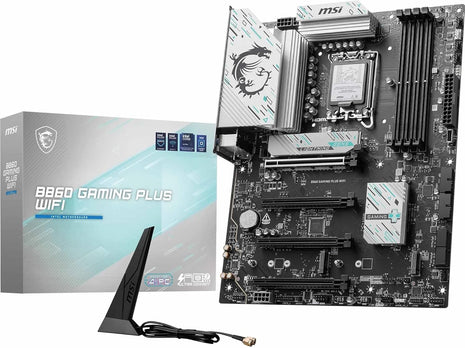 MSI B860 Gaming Plus WiFi Motherboard, ATX - Supports Intel Core Ultra Processors (Series 2), LGA 1851 - DDR5 Memory Boost 8800+ MT/s (OC), PCIe 5.0 x16 x16, M.2 Gen5, Intel Killer 5G LAN, Wi-Fi 7