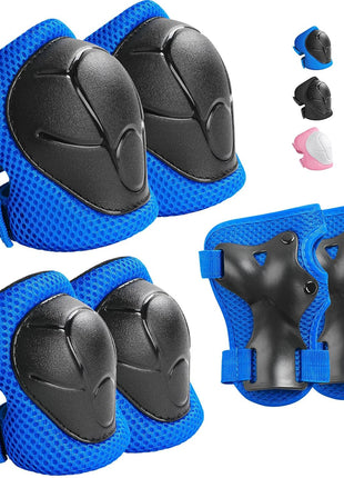 Wemfg Kids Protective Gear Set Knee Pads for Kids 3-14 Years Toddler Knee and Elbow Pads with Wrist Guards 3 in 1 for Skating Cycling Bike Rollerblading Scooter