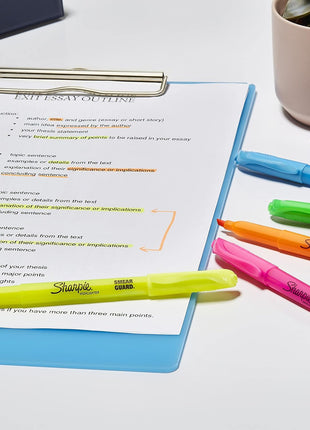 Sharpie Pocket Style Highlighters, Chisel Tip, Assorted Fluorescent, 12 Count - Quick Dry, Perfect For Studying, Note-Taking, School, College, Office, Student & Teacher Supplies