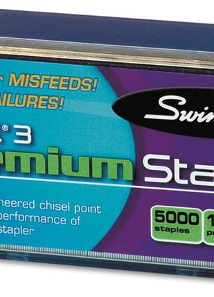 Swingline 35440 S.F. 3 Premium Chisel Point 105 Count Half-Strip Staples 5000/Box