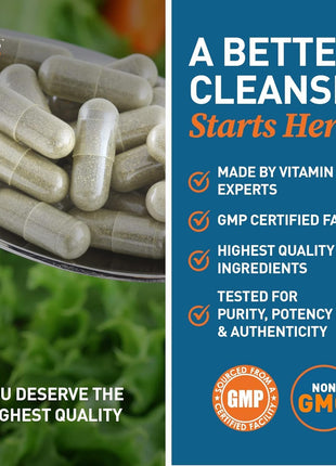 Dr. Tobias Colon 14 Day Cleanse, Advanced Gut Cleanse Detox for Women & Men with Cascara Sagrada, Psyllium Husk, Senna Leaf & Probiotics, Non GMO Colon Cleanse, 28 Capsules 1 2 Daily