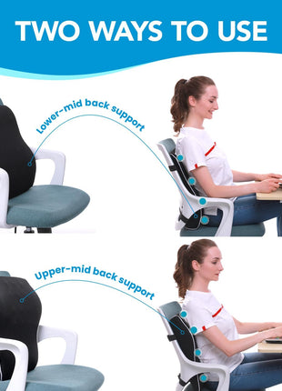 Lumbar Support Pillow for Office Chair, Office Home Essentials,Gifts for Mom,Dad, Back Support Pillow for Car, Chair Cushions,Back Pain Relief Improve Posture,Mesh Cover Double Adjustable Straps
