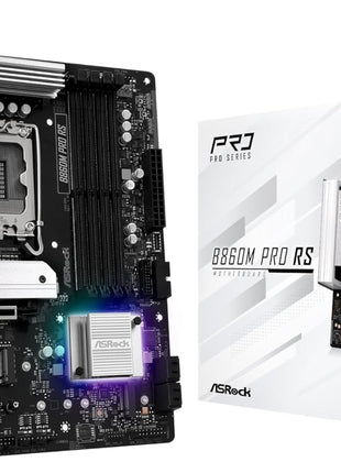 ASRock B860M Pro RS Intel Core Ultra B860 DDR5 8666 MHz 256GB M.2 LGA1851 Micro ATX Motherboard SATA3 6.0 Gb/s PCIe 5.0 BIOS Flashback