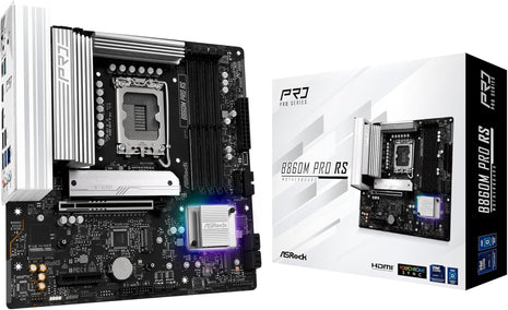 ASRock B860M Pro RS Intel Core Ultra B860 DDR5 8666 MHz 256GB M.2 LGA1851 Micro ATX Motherboard SATA3 6.0 Gb/s PCIe 5.0 BIOS Flashback