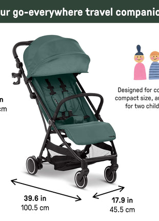 Ingenuity 3D Travelmate Pro Lightweight Travel Stroller with Fold-Away Ride-On Board for Toddlers, Airplane Overhead Bin Compatible, Car Seat Ready, One-Hand Fold
