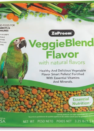 ZuPreem FruitBlend Bird Pellets, Daily Bird Food for Parrot, Conure, Caique, African Grey, Eclectus, Small Cockatoo, Core Nutrition for Medium Large Birds, Parrot Food (ML, 3.5 lbs)