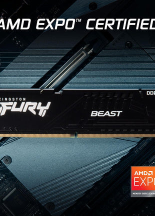 Kingston FURY Beast 32GB (2x16GB) 6000MT/s DDR5 CL30 Desktop Memory | AMD EXPO | Kit of 2 | KF560C30BBEK2-32