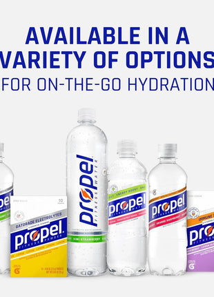 Propel Electrolyte Enhanced Water Drink Mix Powder Packets, Kiwi Strawberry Variety Pack, Zero Calorie & Zero Sugar Hydration with Electrolytes and Vitamins C & E (30 Packets)