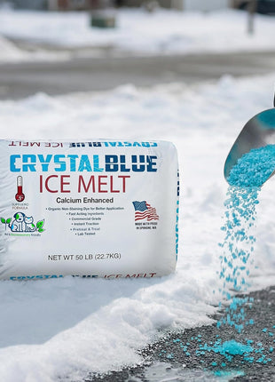 Snow Joe Crystal Blue Snow & Ice Melter, Heat-Generating Crystals, 50 Lb Bag - Fast-Acting Commercial Deicer and Remover for Concrete, Driveway, Sidewalk, and Outdoor Spaces