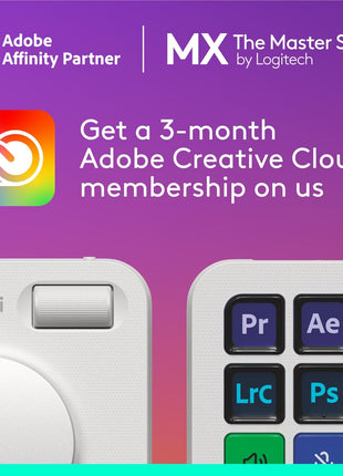 Logitech MX Creative Console, 9 Customizable LCD Keys, Stream Deck Accessories, Control Dial for Graphic Design, Adobe, Zoom, Spotify - Pale Grey, 3-Month Adobe Creative Cloud Membership
