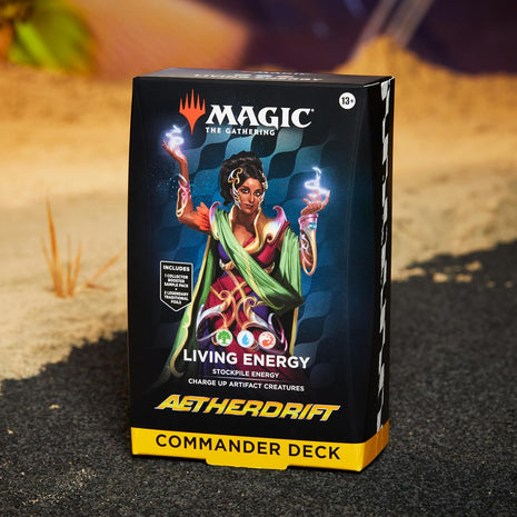 Magic: The Gathering Aetherdrift Commander Deck - Living Energy (100-Card Deck, 2-Card Collector Booster Sample Pack + Accessories)