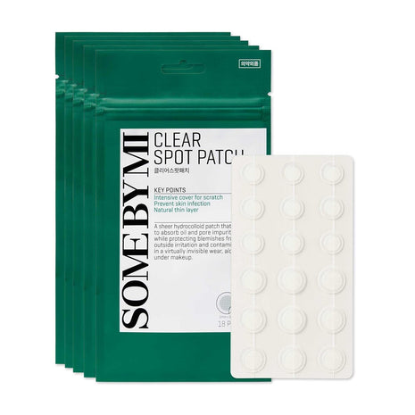 SOME BY MI 30 Days Miracle Clear Spot Patch - Pack of 5, 90 Counts, 2 Size(10mm 45Counts, 12mm 45Counts) - Invisible Hydrocolloid Skin Trouble and Pimple Patch with No Irritation - Korean Skin Care