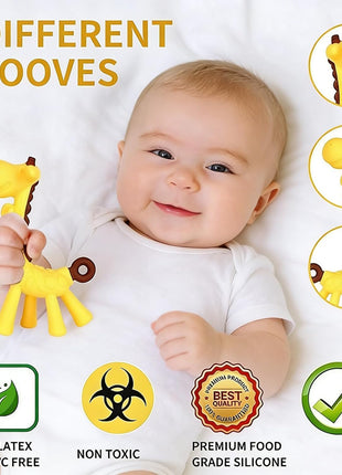 Baby Teething Toys 3-6 Months, Baby Chew Teether Toys | BPA Free, Babies Teething Relief, Banana Toothbrush, Fruit Shape Giraffe Newborn Teether Toy Gift for Boy and Girl