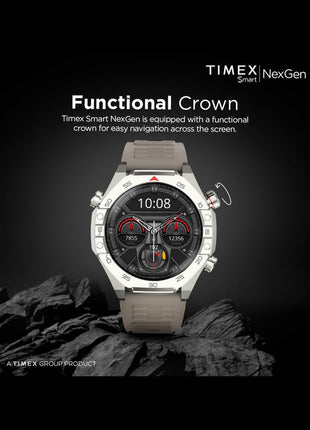 TIMEX Smart NexGen 1.43 inch(3.6cm) AMOLED Display with Functional Crown and BT Calling Smartwatch for Unisex - TWTXW703T
