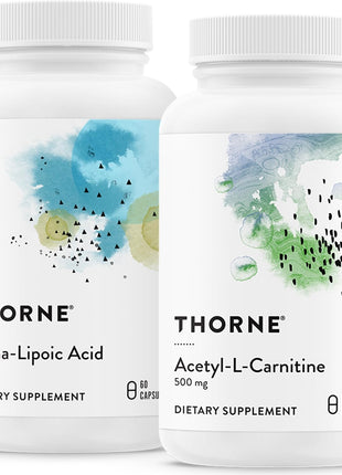 THORNE - Antioxidant Nerve Support Duo - Alpha-Lipoic Acid & Acetyl-L-Carnitine Bundle - 60 Servings