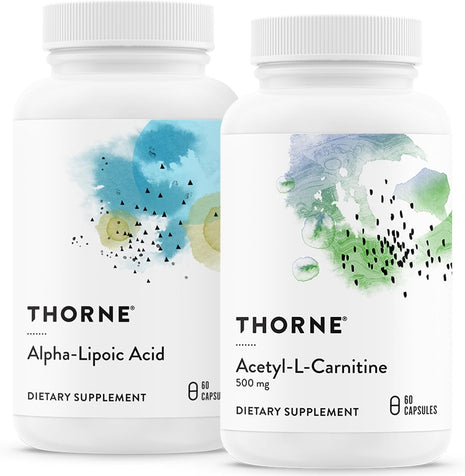 THORNE - Antioxidant Nerve Support Duo - Alpha-Lipoic Acid & Acetyl-L-Carnitine Bundle - 60 Servings