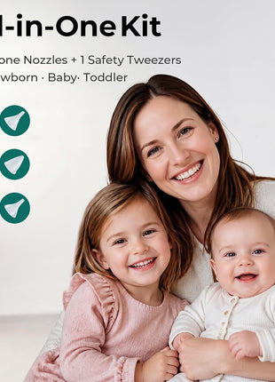 Nasal Aspirator for Baby, Hospital-Grade Nose Sucker for Baby with 9 Levels Suction, 3 Silicone Nozzles Electric Nose Suction with Night Light and Nursery Rhyme Soothing for Toddler & Newborn & Kids