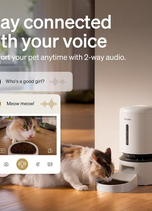 PETLIBRO Automatic Cat Feeder with Camera, 1080P HD & Night Vision, 5GHz/2.4GHz WiFi & Cam Smart Pet Feeder with App Control, 2-Way Audio, Motion Alerts for Cats & Dogs, Stainless Steel Single Tray