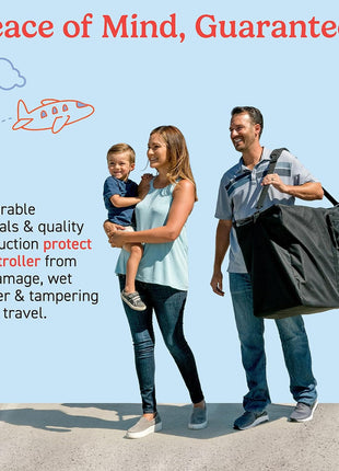J.L. Childress Standard & Dual Stroller Bag - Travel Bag for Airplane, Fits Most Single & Double Baby Strollers, Airport Accessories for Gate or Baggage Check, Adjustable Strap - X-Large, Unpadded