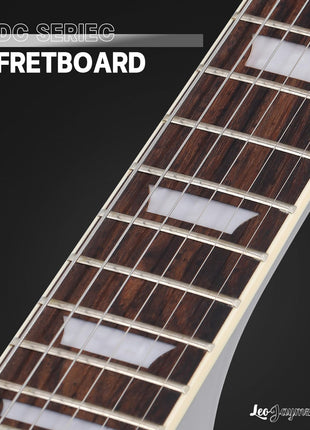 Leo Jaymz 39 Inch Solid Body Electric Guitar   Poplar Wood Body 1/4Maple Neck and Laurel Wood Fretboard (White)