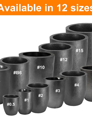 Nelyrho 6KG Graphite Crucible with Pouring Spout for Melting Metal | Silicon Carbide Crucible, Ideal for Melting, Casting & Refining Aluminum, Gold, Silver, Copper & Brass, 1800°C/3272°F