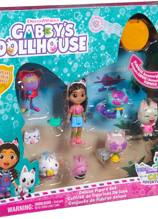Spin Master Gabby's Dollhouse Travel Figure Set with 5 Cat Toys & Meow-Mazing Interactive Dollhouse with 7 Rooms, LCD Screen & Sound Effects Bundle