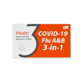 iHealth COVID-19, Flu A&B 3-in-1 Antigen Rapid Test, Results in 15 Minutes, FDA Authorized OTC Flu & COVID Home Test, with Non-invasive Nasal Swab, Easy to Use & No Discomfort (1 Pack, 4 Tests Total)