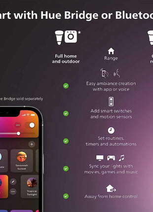 Philips Hue A19 LED Smart Light Bulb - White and Color Ambiance - 60W Indoor Light Bulb - Control with Hue App - Works with Alexa, Google Assistant and Apple Homekit - 3 Pack