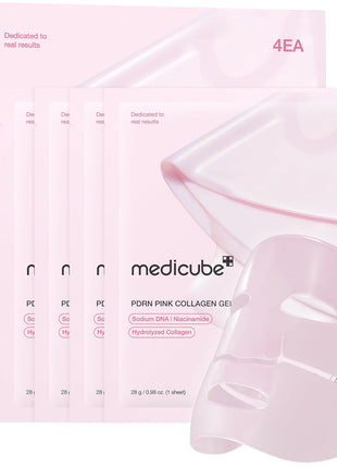 medicube Jelly Gel Mask with Salmon DNA PDRN Pink Collagen | Overnight Face Mask for Glass Glow Skin | Elasticity, Hydrating, Firming and Moisturizing | Korean Skincare, 28g x 4ea
