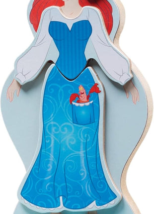 Melissa & Doug Disney Ariel Magnetic Wooden Dress-Up Doll Pretend Play Set (35 Pieces) Magnetic Dolls, Pretend Play & Preschool Toys for Kids Ages 3+