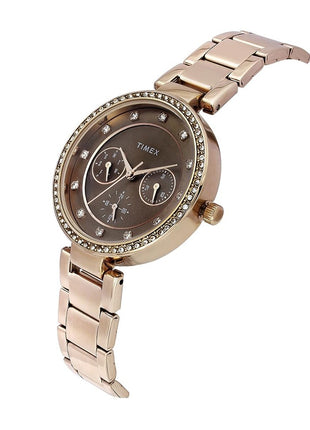 TIMEX Brown Round Dial Analog Women's Watch - TWEL18721