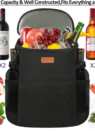 Camping Cooler Backpack 30 45 Cans, Soft Backpack Coolers Insulated Leak Proof Travel Cooler Bag Waterproof Lunch Picnic Beach Work Trip Thermal Bag Drink Beverage Beer Bag Cooler