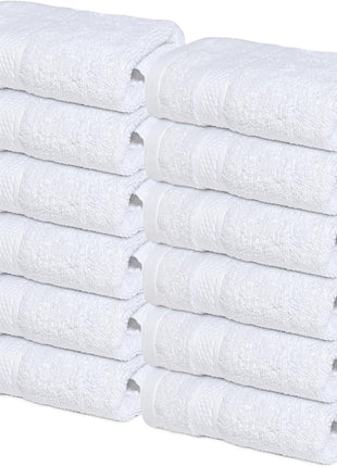 Infinitee Xclusives 100% Cotton Luxury Wash Cloths for Showering - 12 Pack | Washcloths [13x13] - Soft and Absorbent Face Towels for Bathroom Wash Clothes - Gym, Spa & Hotel Use