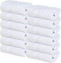 Infinitee xclusives Luxury Wash Cloths for Showering [13x13] ??100% Cotton Washcloths [Pack of 12], Soft and Absorbent Face Towels for Bathroom Wash Clothes, Gym, and Spa (Brilliant White)