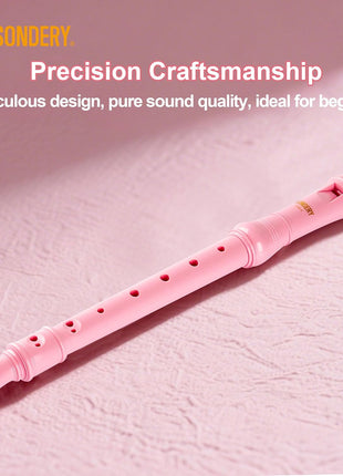 Sondery Soprano Recorder Instrument German Fingering Durable Beginner's Recorder Easy-to-Play Plastic Body Includes Fingering Chart Carry Pouch