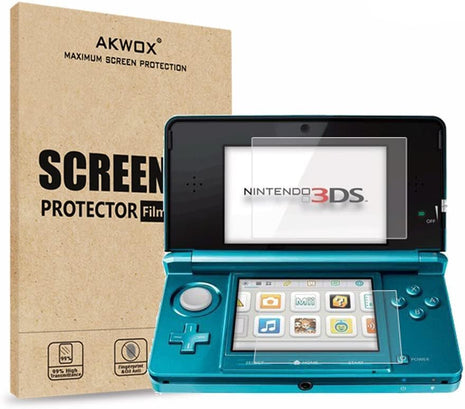 AKWOX (Pack of 4) HD Clear Crystal Top LCD Screen Protector + Buttom LCD Screen Protective Filter for Nintendo 3DS