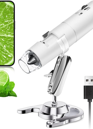 Wireless Digital Microscope, Skybasic 50X-1000X Magnification WiFi Portable Handheld Microscopes with Adjustable Stand HD USB Microscope Camera Compatible with iPhone Android iPad Windows Mac Computer