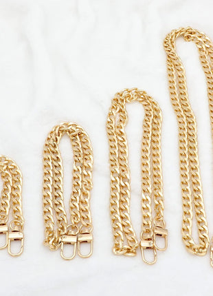 4 Pieces Different Sizes Iron Replacement Flat Chains Iron, Metal Chain Strap for DIY Purse Handbag Shoulder Crossbody Bag Clutch (15.4 Inch, 23.6 Inch, 31. 4 Inch, 47.2 Inch) Gold