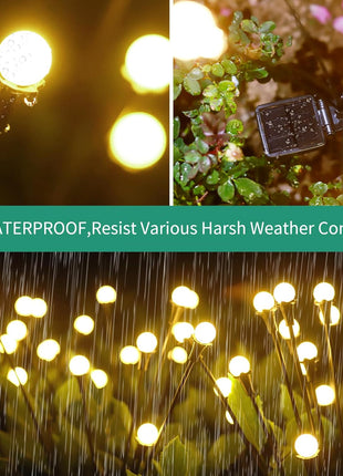 Solar Lights Outdoor Waterproof 4 Pack of 32 LEDs Garden Patio Firefly Decoration Unique Gifts Women Grandparents
