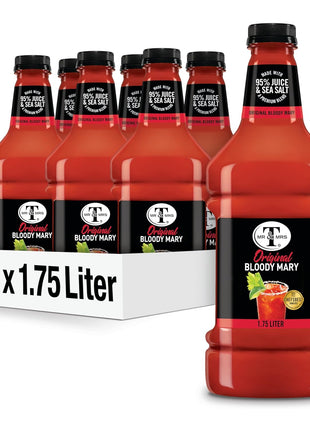 Mr & Mrs T Original Bloody Mary Mix, 1.75 L bottle (Pack of 6), Tomato Juice Blend Cocktail Mixer, Premium Ingredients, Perfect for Bloody Mary and Mocktail Drinks