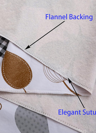 Heavy Duty Vinyl Tablecloth with Flannel Backing Waterproof Oil Proof Plastic Table Cloth Stain Resistant Wipeable Rectangle or Square Table Cover for Indoor and Outdoor (Leaves, 60x84 Inch)