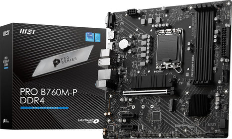 MSI PRO B760M-P DDR4 ProSeries Motherboard (Supports 12th/13th/14th Gen Intel Processors, LGA 1700, DDR4, PCIe 4.0, M.2, USB 3.2 Gen2, HDMI/DP, mATX)
