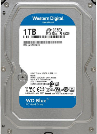 Western Digital 1TB WD Blue PC Internal Hard Drive HDD - 7200 RPM, SATA 6 Gb/s, 64 MB Cache, 3.5 inch - WD10EZEX