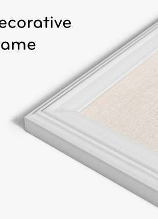 U Brands Farmhouse Linen Bulletin Board, 24 inch x 18 inch, White Wood Style Frame, Industrial Grade Pinning Surface