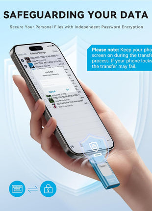 Apple MFi Certified 128GB Flash Drive for iPhone Thumb Drive Photo Stick, USB Memory Stick iPhone Flash Drive for Photos Videos, High Speed Jump Drive Compatible for iPhone/iPad/Android/PC (Blue)