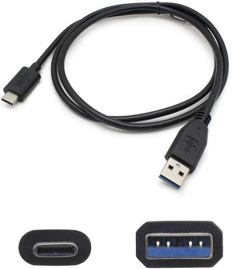 AddOn 1M USB 3.1 (C) Male to USB 3.0 (A) Male Black Adapter Cable (USBC2USB3A1MB)