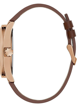 GUESS Grayson Analog Watch for Man with Grey Round Dial & Brown Leather Strap Band Water Resistant Men's Wrist Watches - GW0793G3