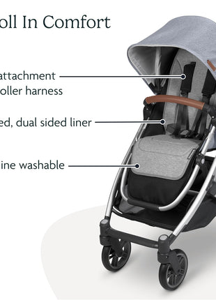 UPPAbaby Reversible Seat Liner - Water-Resistant + Comfortably - Reed | Reversible, Water-Resistant, Easy Attachment to Stroller