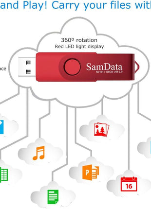 SamData 8GB USB Flash Drives 2 Pack 8GB Thumb Drives Memory Stick Jump Drive with LED Light for Storage and Backup (2 Colors: Black Blue)